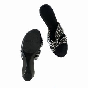 Zebra print wedge sandals